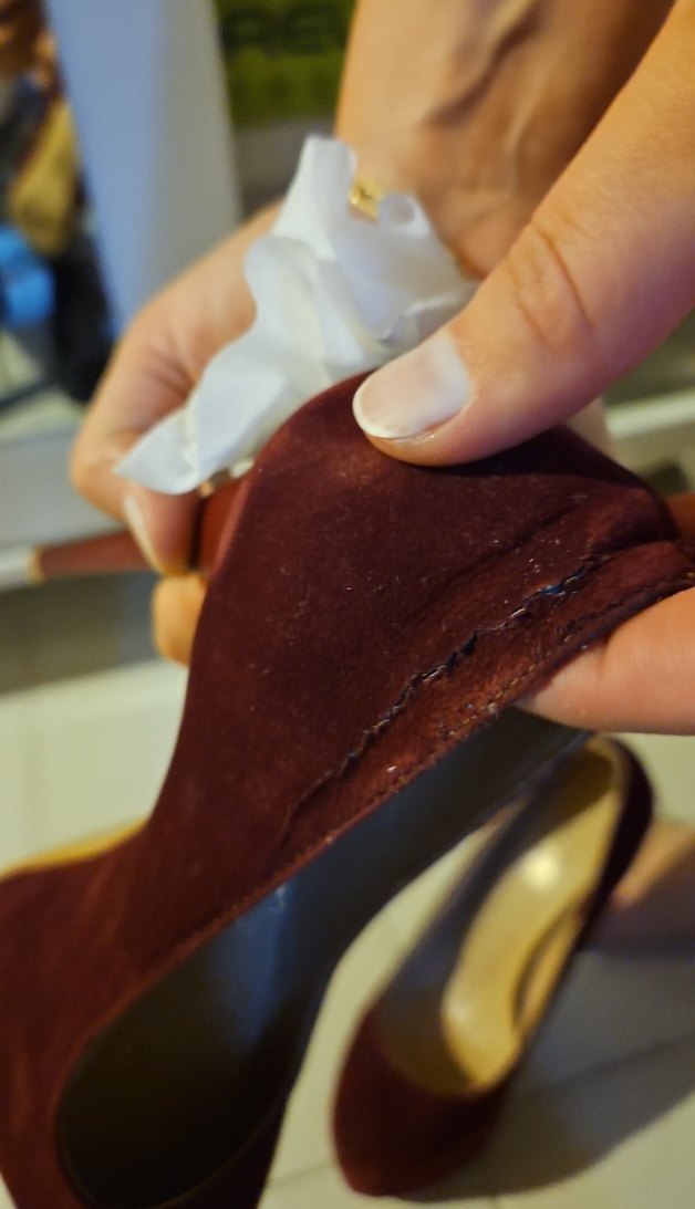 Bordo rengi Süet Platform Topuklu Ayakkabı - Görsel 5