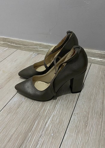 Füme rengi Stiletto Ayakkabı - Görsel 3