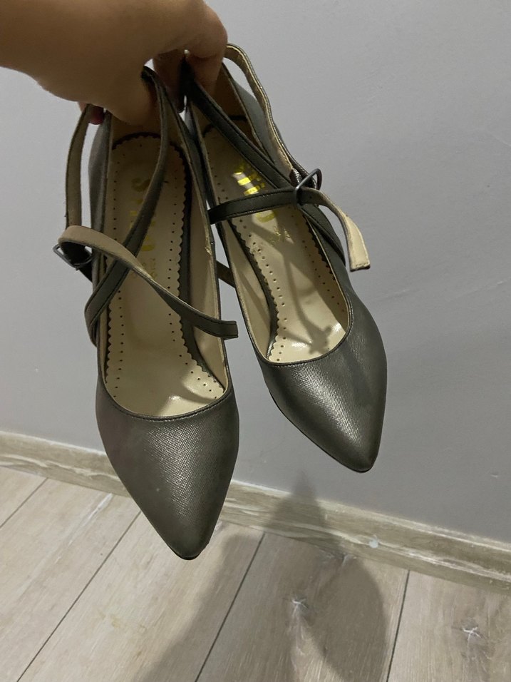 Füme rengi Stiletto Ayakkabı - Görsel 4