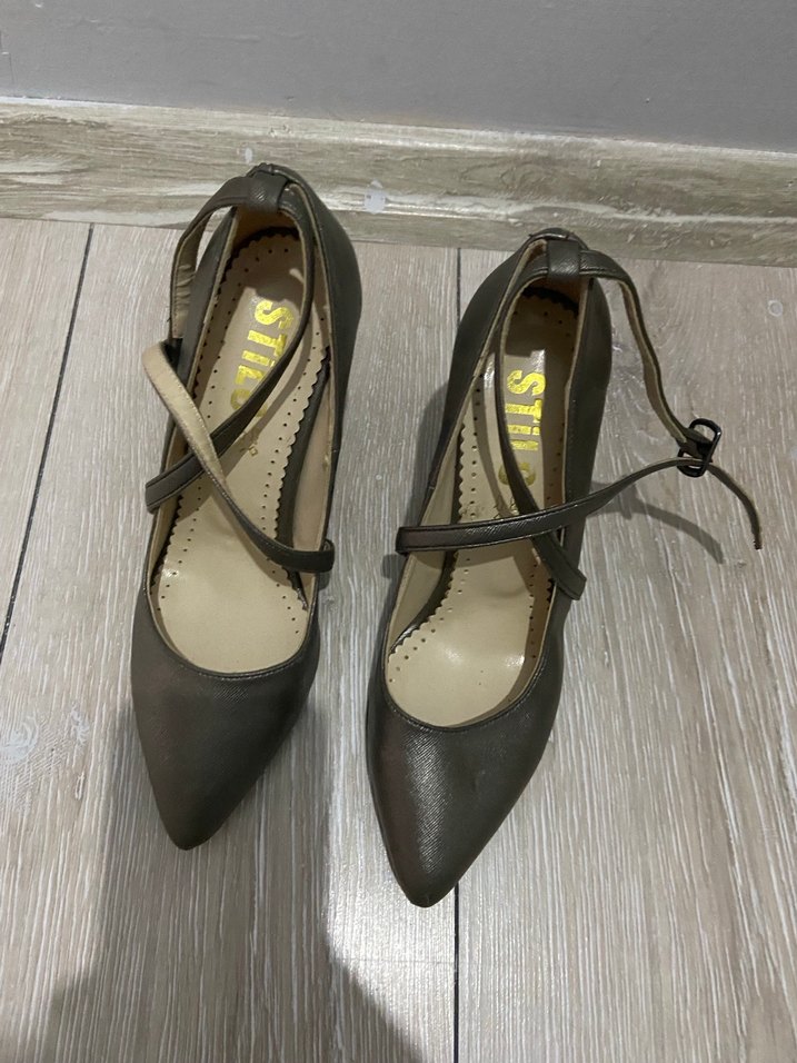 Füme rengi Stiletto Ayakkabı - Görsel 2