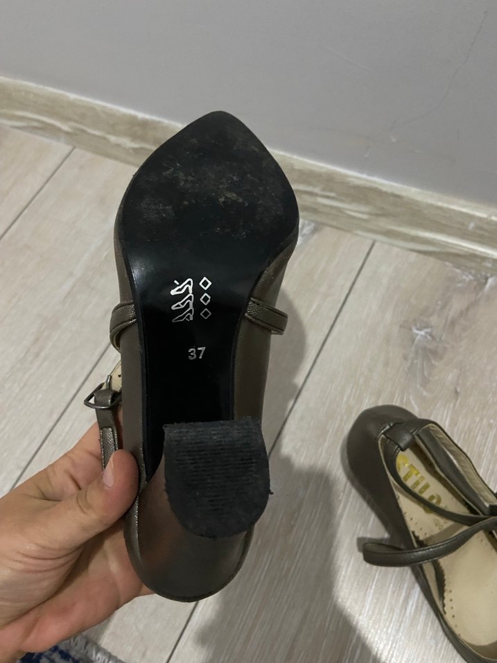 Füme rengi Stiletto Ayakkabı - Görsel 5