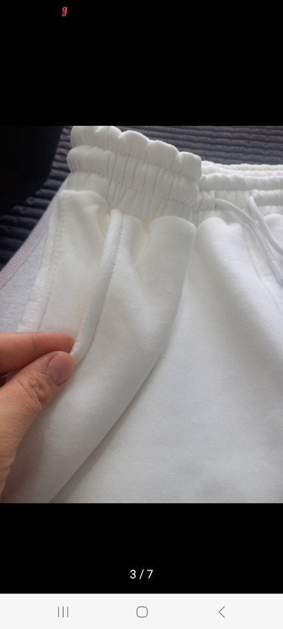 Beyaz Rahat Kesim Eşofman alt - Görsel 3