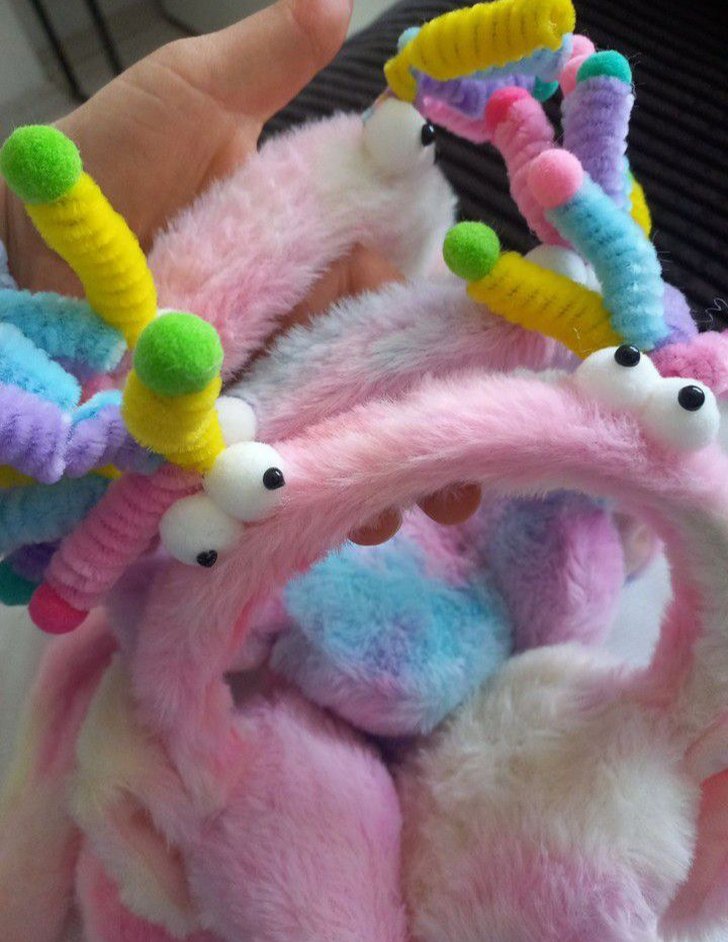 Renkli Tüylü Çocuk Saç Bantları - Görsel 2