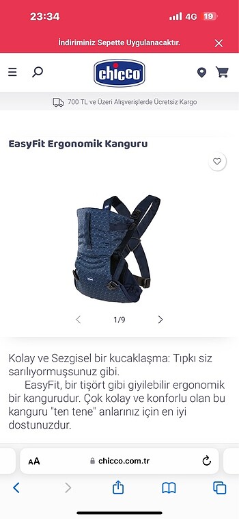 Chicco Chicco easyfit ergonomik kanguru