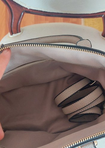 Derimod Bej Deri Kadın Omuz Çantası - Görsel 7