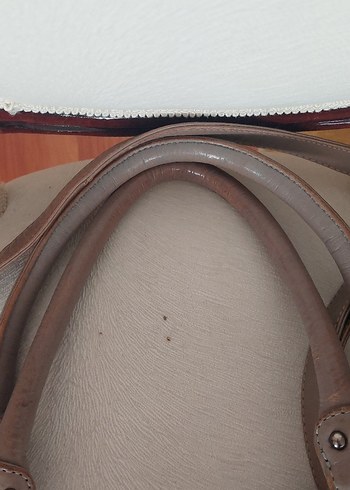 Tchibo Bej Deri Kadın Çanta Tokalı - Görsel 2