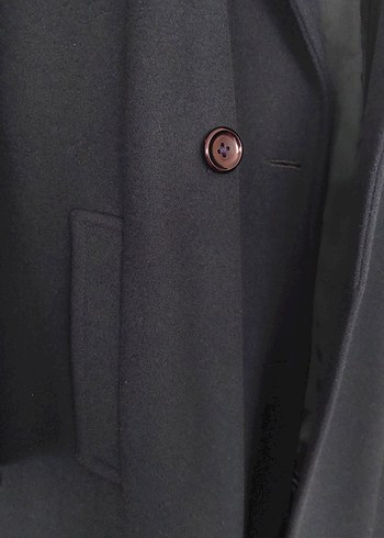 Düğmeli Koyu Yeşil Kadın Midi Kaban - Görsel 4