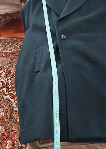 Düğmeli Koyu Yeşil Kadın Midi Kaban - Görsel 10