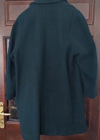 Düğmeli Koyu Yeşil Kadın Midi Kaban - Görsel 6