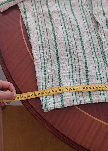 H&M Erkek Yeşil Keten Kısa Kollu Gömlek - Görsel 6