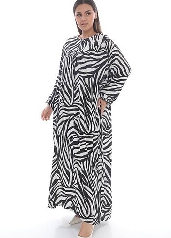 Zebra desen tesettür elbise 