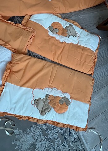 Turuncu Nakışlı Bebek Uyku Seti - Görsel 4