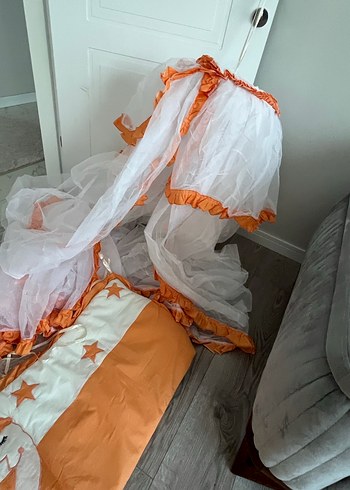 Turuncu Nakışlı Bebek Uyku Seti - Görsel 5