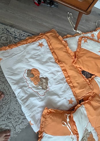 Turuncu Nakışlı Bebek Uyku Seti - Görsel 2