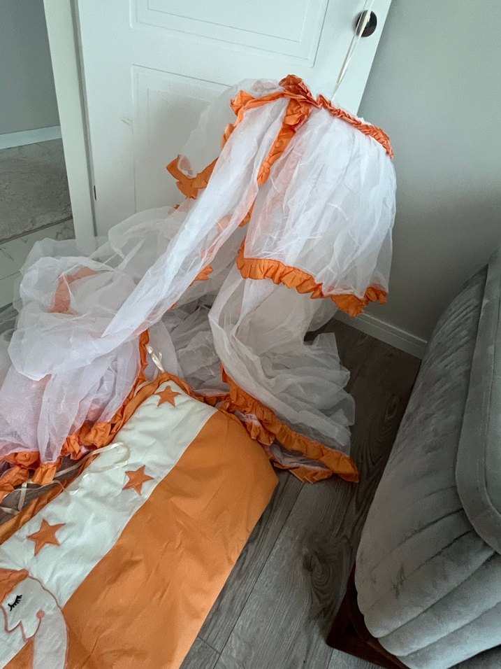 Turuncu Nakışlı Bebek Uyku Seti - Görsel 5