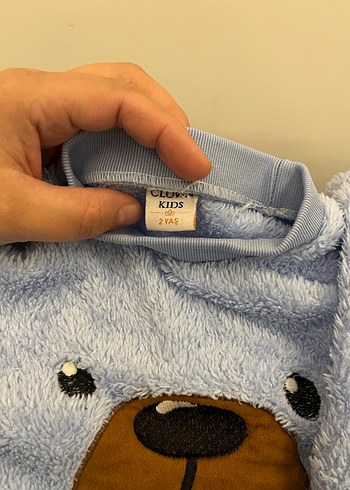 Gri Ayı Desenli Çocuk Polar Pijama Takımı - Görsel 2