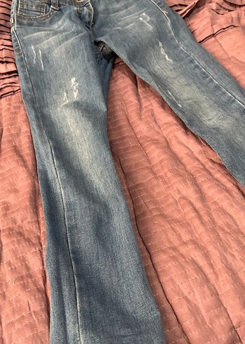 6 Yaş Beden Kız Çocuk Bol Kesim Denim Pantolon