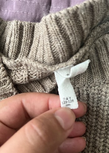 7 Yaş Beden Gri Örgü Kız çocuk Kazak