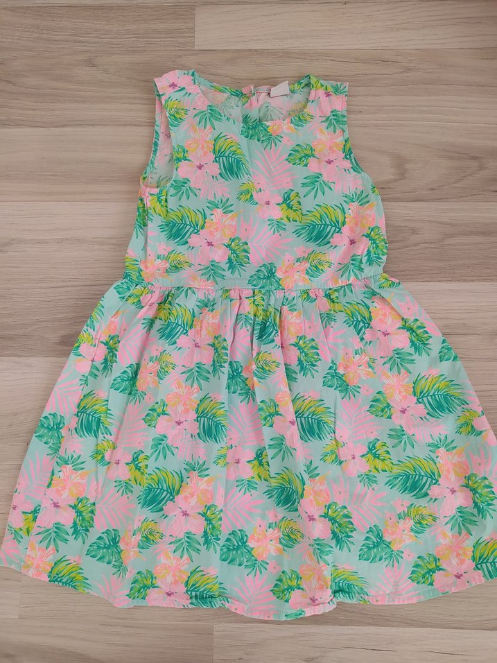 Kız Çocuk Renkli Çiçekli Kolsuz Elbise - Görsel 2