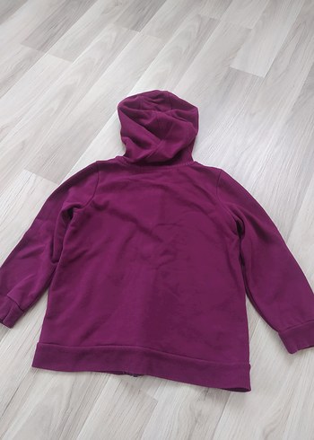 Mor Kapüşonlu Fermuarlı Sweatshirt - Görsel 2