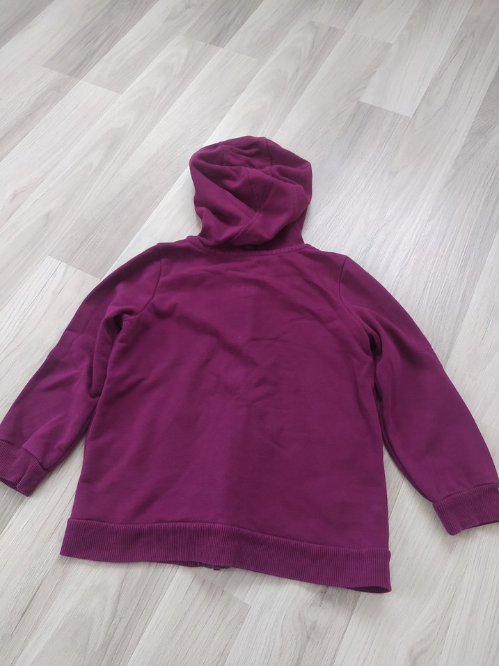 Mor Kapüşonlu Fermuarlı Sweatshirt - Görsel 2