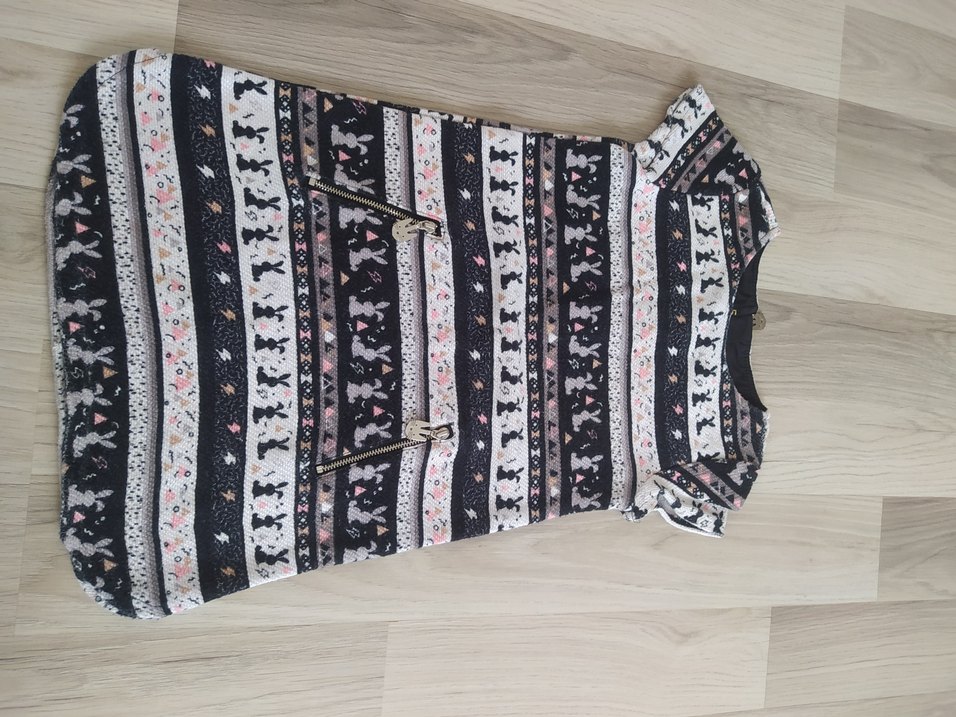 Bohem desenli fermuarlı çok renkli kedi kıyafeti - Görsel 2