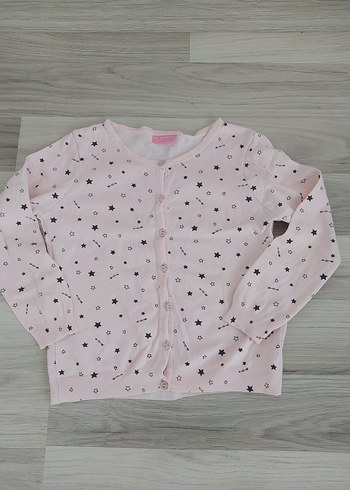 Düğmeli Pembe Kız Hırka - Görsel 2