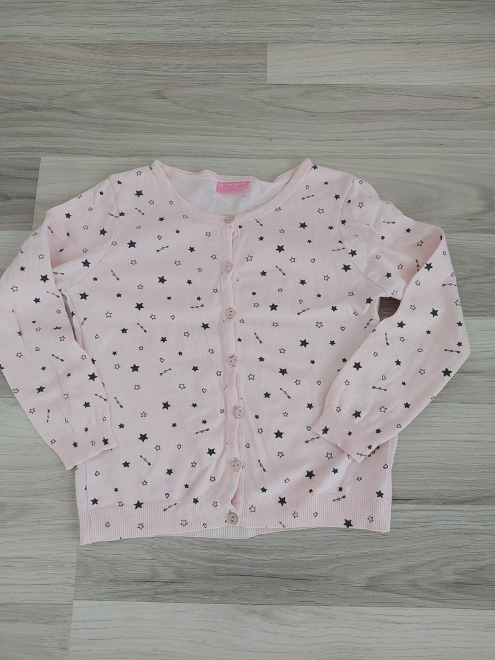 Düğmeli Pembe Kız Hırka - Görsel 2