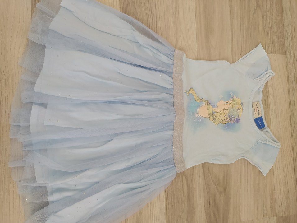 Mavi Straplez Kız Elbisesi - Görsel 2