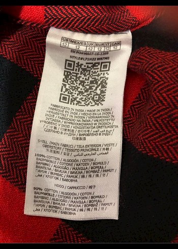 Guess Kapüşonlu Kırmızı Ekose Oduncu Çocuk Gömlek - Görsel 7