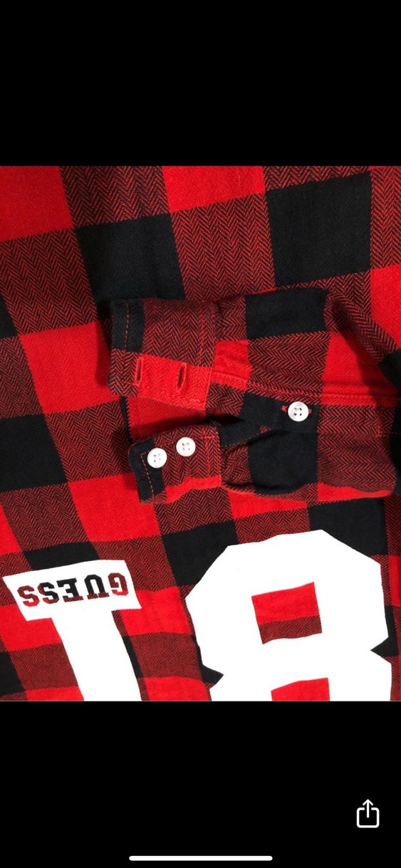 Guess Kapüşonlu Kırmızı Ekose Oduncu Çocuk Gömlek - Görsel 5