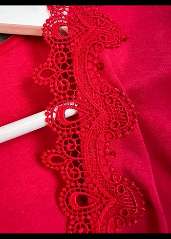 Relax Mode Uzun Kollu Kırmızı Kadın Sabahlık - Görsel 6