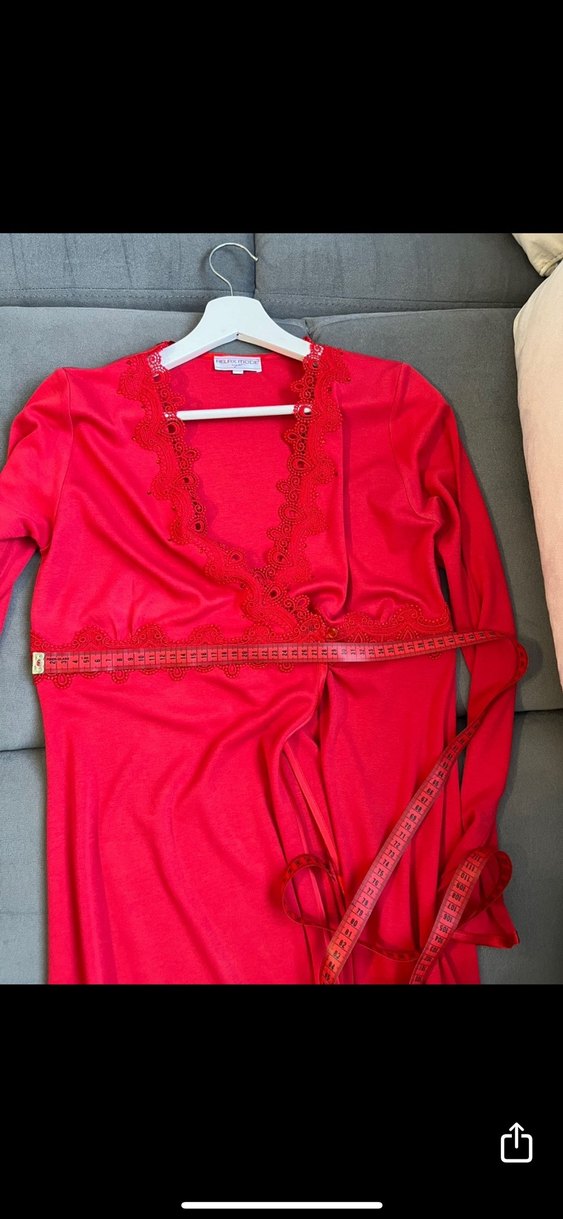 Relax Mode Uzun Kollu Kırmızı Kadın Sabahlık - Görsel 3