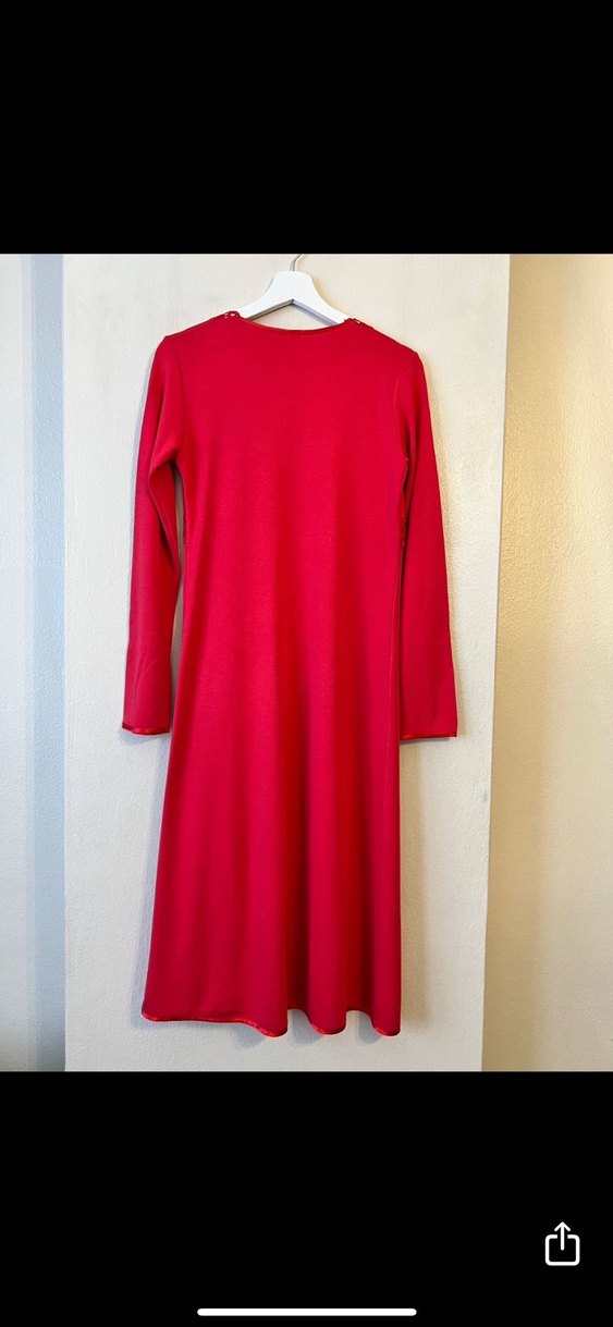 Relax Mode Uzun Kollu Kırmızı Kadın Sabahlık - Görsel 2