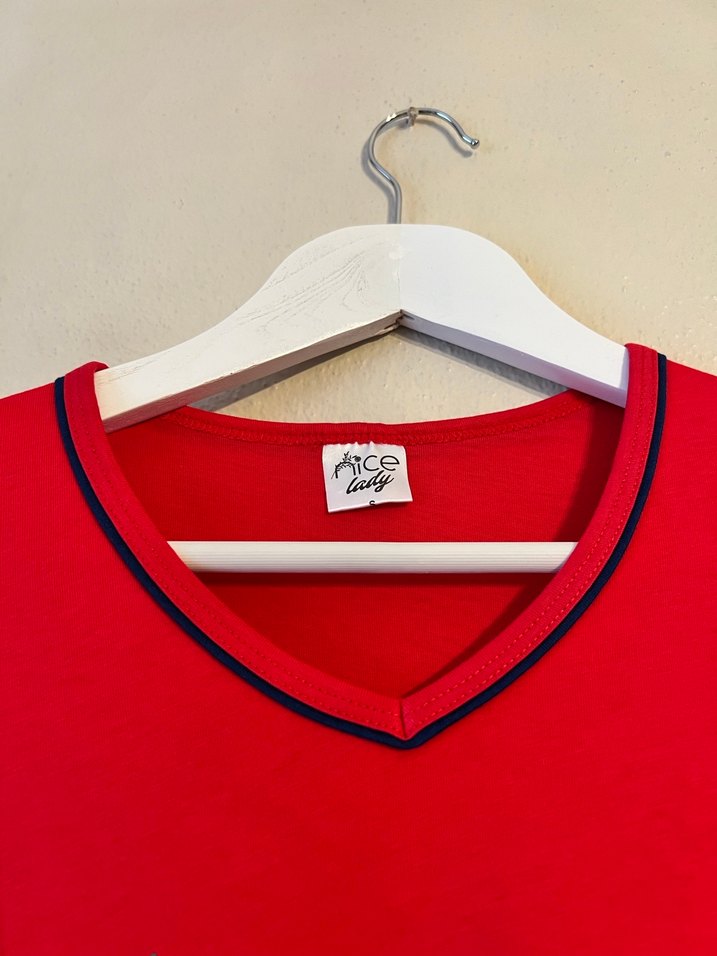 V Yaka Kısa Kollu günlük penye elbise - Görsel 3