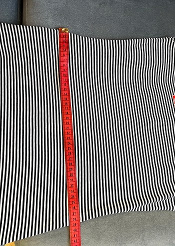 Çizgili penye elbise - Görsel 6