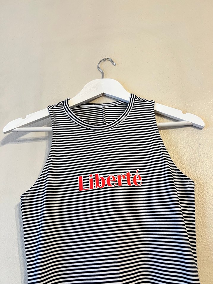 Çizgili penye elbise - Görsel 2