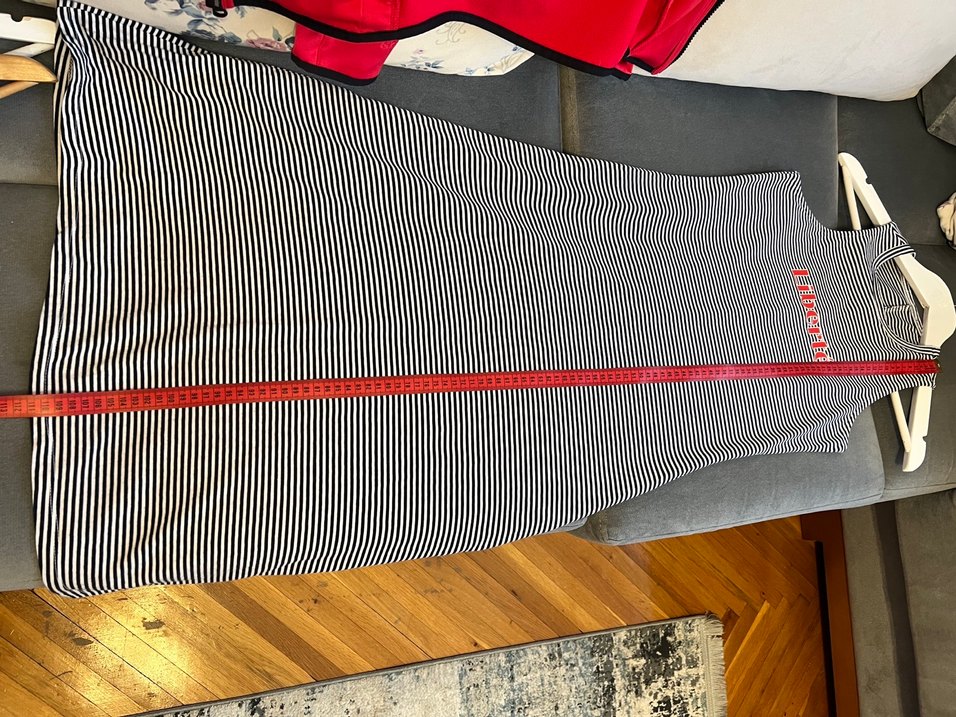 Çizgili penye elbise - Görsel 4