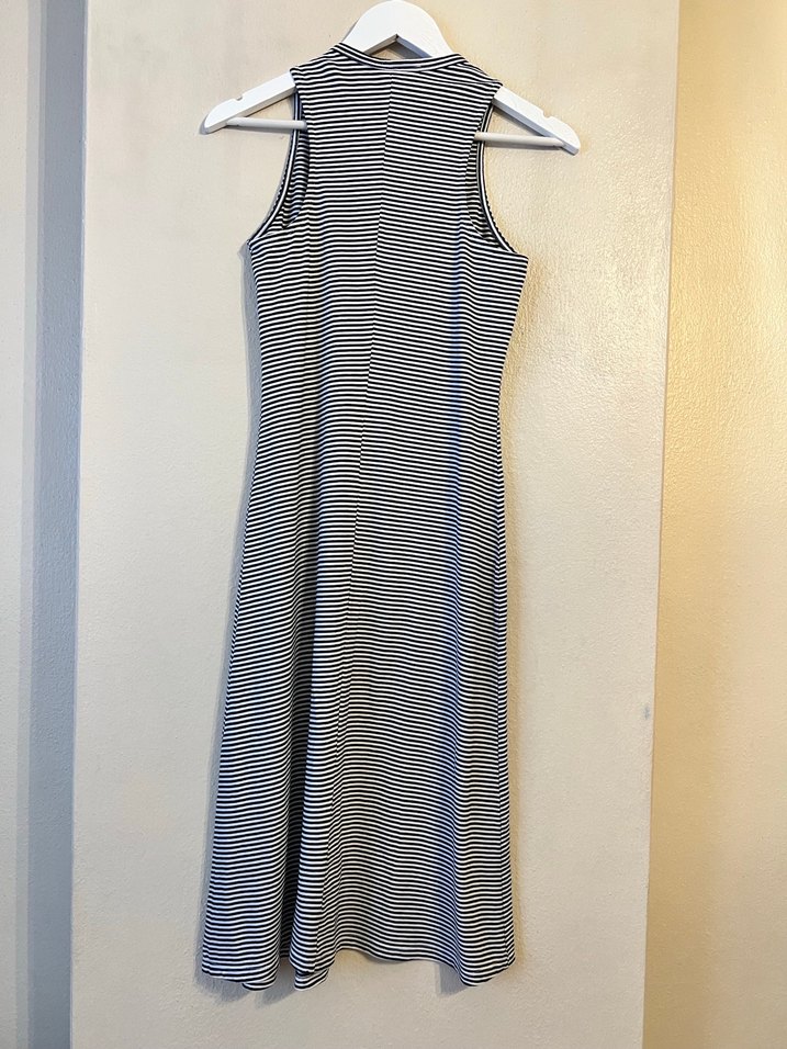 Çizgili penye elbise - Görsel 3