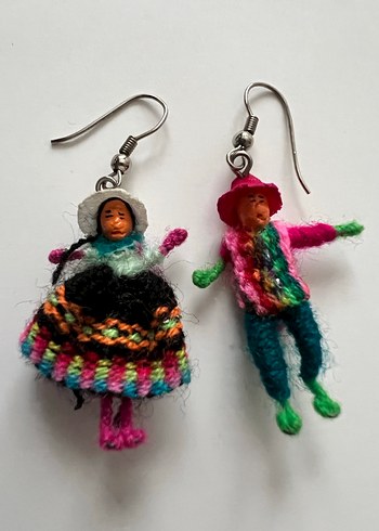 Renkli Örgü Bohem Kadın Küpeler - Görsel 5