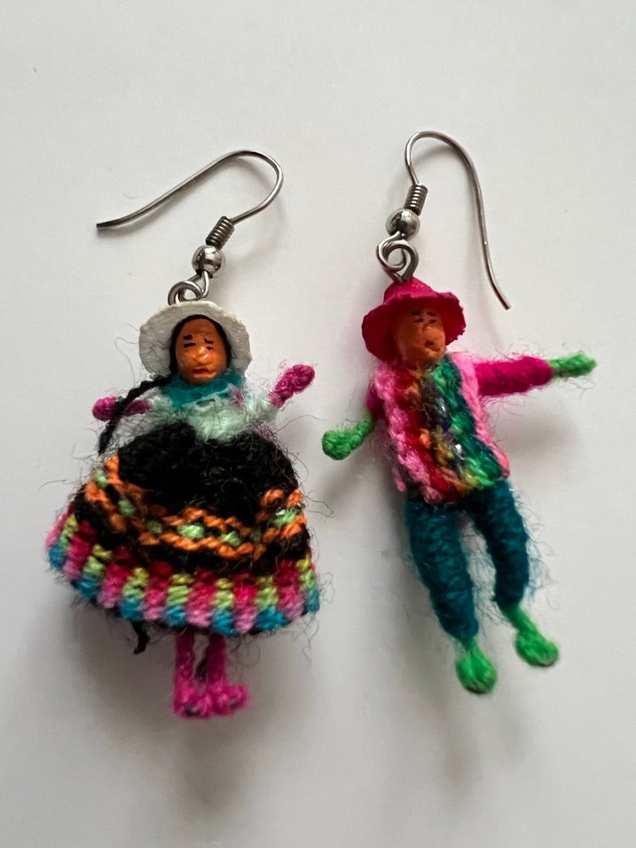 Renkli Örgü Bohem Kadın Küpeler - Görsel 5