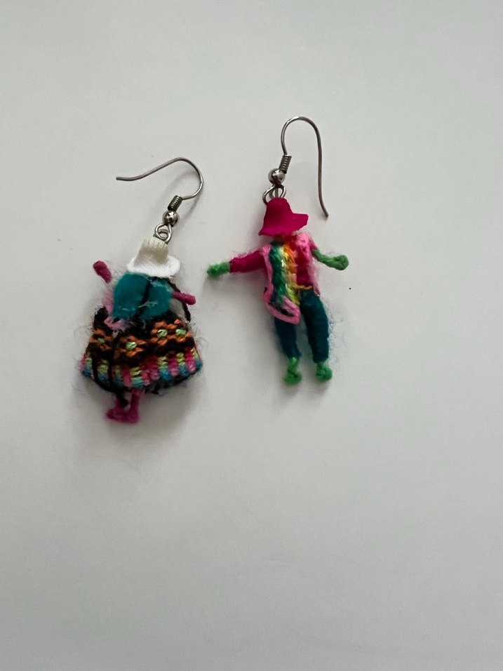 Renkli Örgü Bohem Kadın Küpeler - Görsel 3