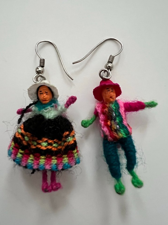 Renkli Örgü Bohem Kadın Küpeler - Görsel 2