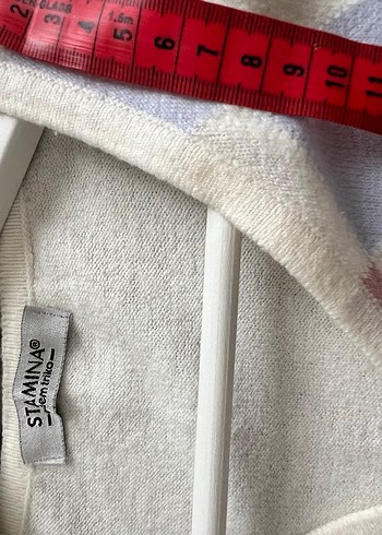 Stamina V Yaka Pastel Desenli Triko Hırka - Görsel 8