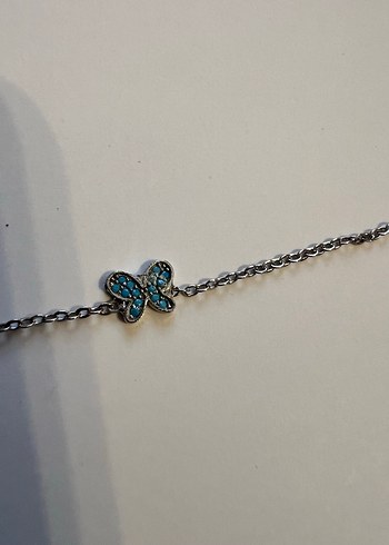 Turkuaz İşlemeli Zincir Detaylı Kadın Bileklik ve halhal - Görsel 5