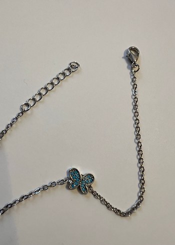 Turkuaz İşlemeli Zincir Detaylı Kadın Bileklik ve halhal - Görsel 2