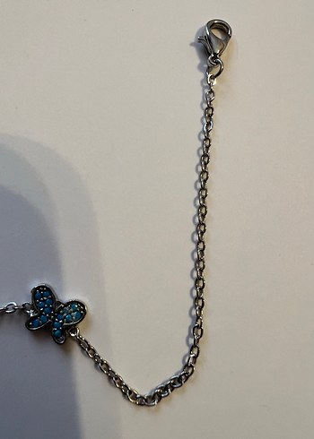 Turkuaz İşlemeli Zincir Detaylı Kadın Bileklik ve halhal - Görsel 4