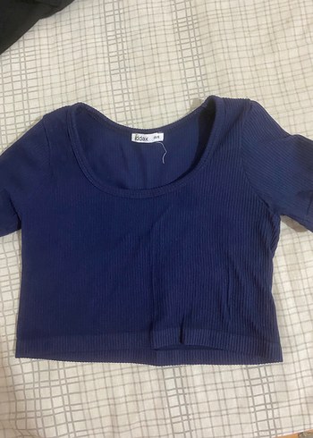 xs Beden Addax, Düz Yaka, Kısa Kollu Crop