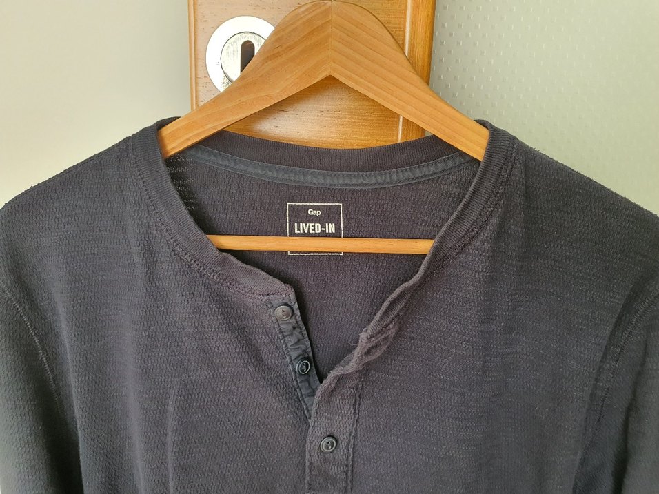 Düğmeli Gri Erkek Uzun Kollu Sweatshirt - Görsel 2