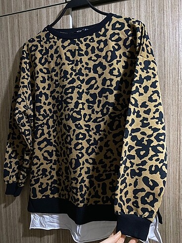 s Beden Ambar leopar desenli sweat